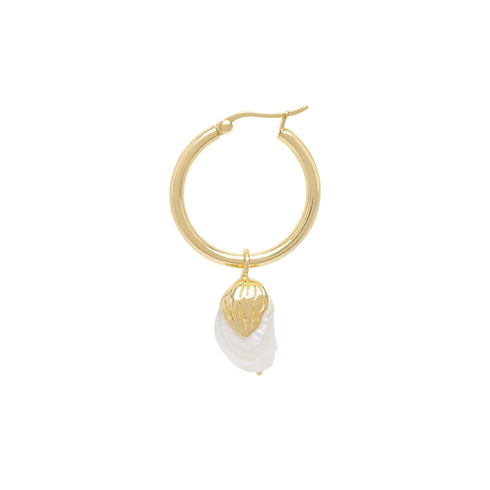 PEARL LEAF EARRING GOLD